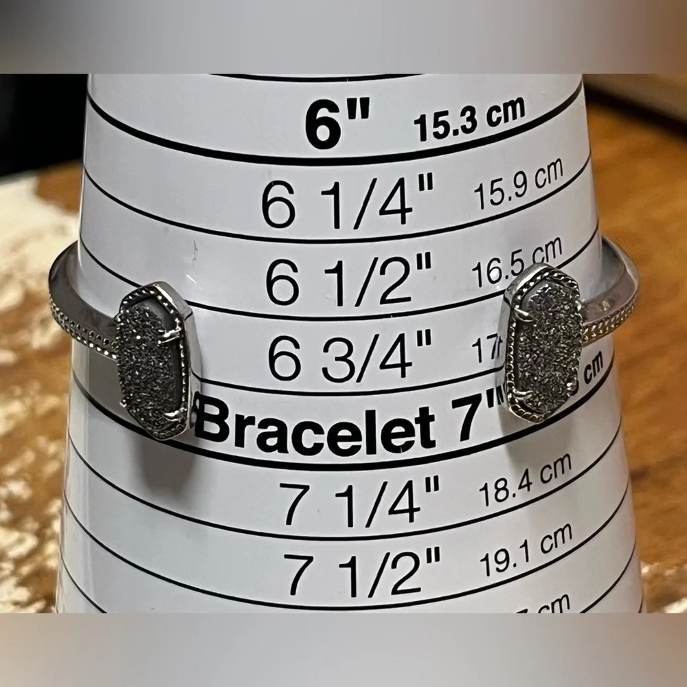 Kendra Scott Elton Silver Cuff Bracelet in platinum Drusy 2005 - Picture 4 of 9